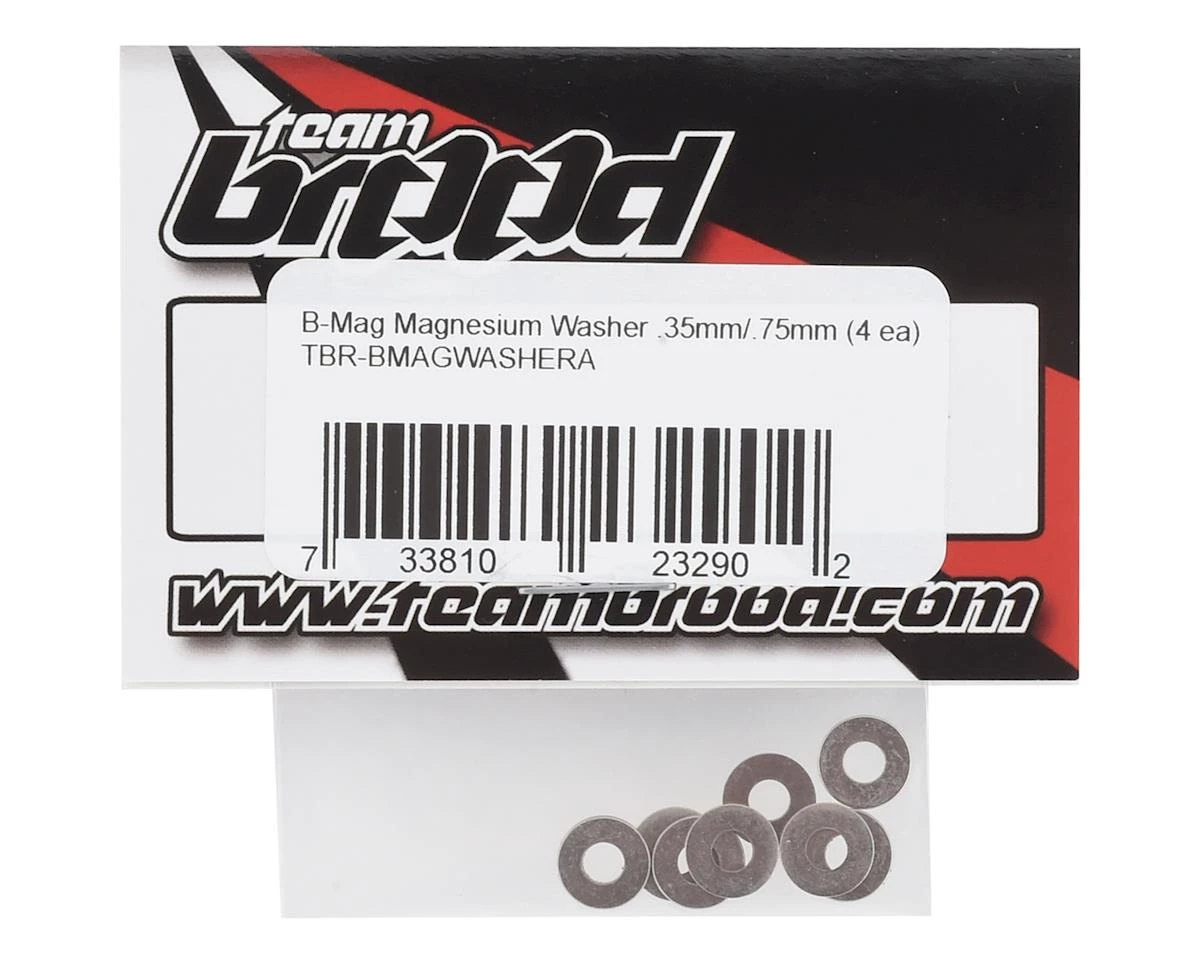 Team Brood B-Mag .35mm/.75mm Magnesium "A" Washer Set (8) 4 Team Brood B-Mag .35mm/.75mm Magnesium "A" Washer Set (8) - Image 2