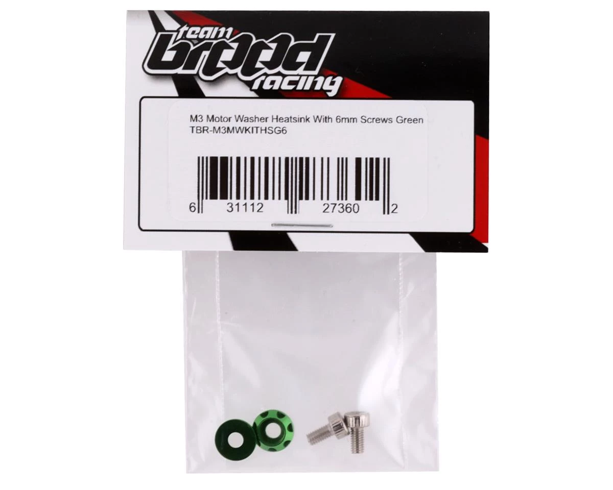 Team Brood 3mm Motor Washer Heatsink w/Screws (Green) (2) (6mm) 4 Team Brood 3mm Motor Washer Heatsink w/Screws (Green) (2) (6mm) - Image 2