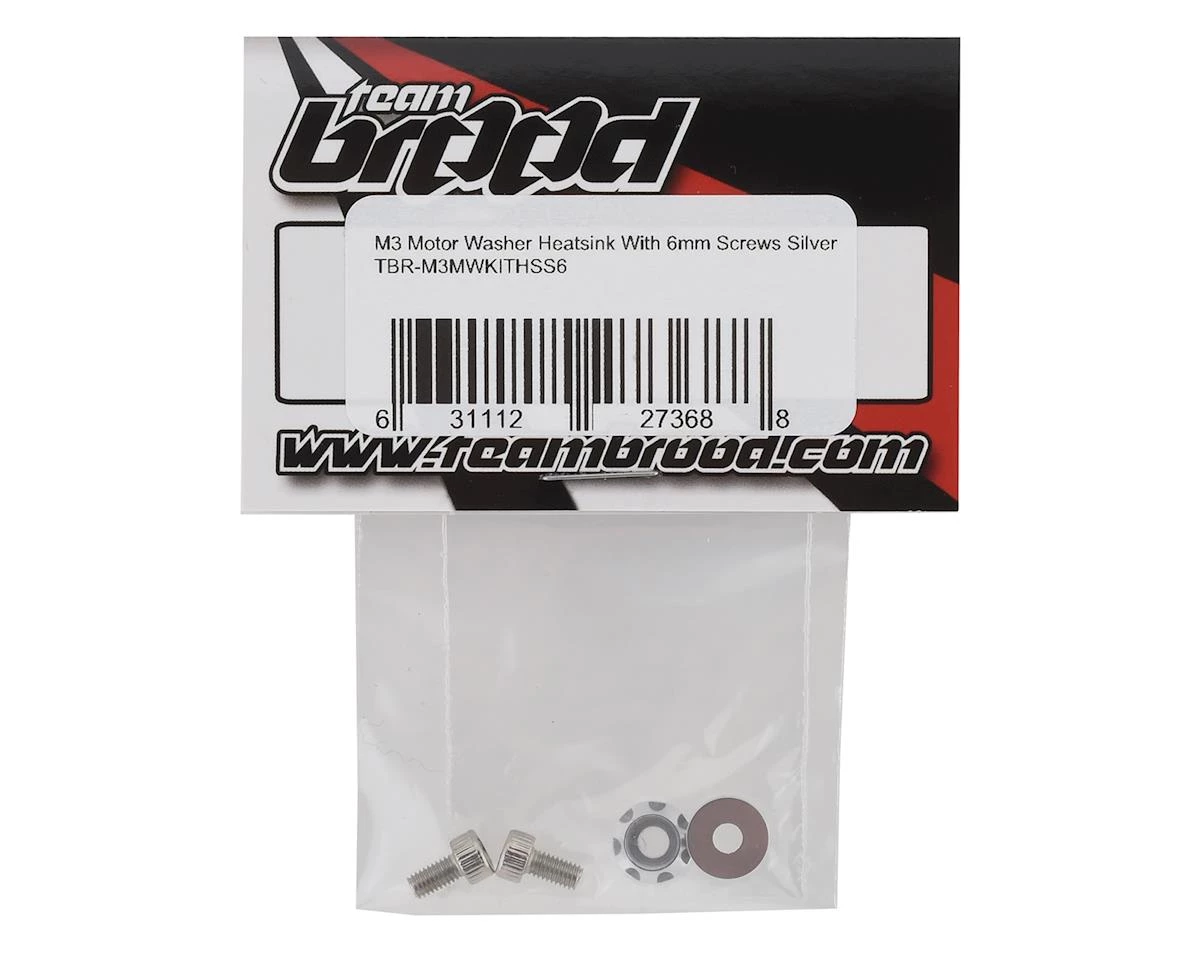 Team Brood M3 Motor Washer Heatsink w/Screws (Silver) (2) (6mm) 4 Team Brood M3 Motor Washer Heatsink w/Screws (Silver) (2) (6mm) - Image 2