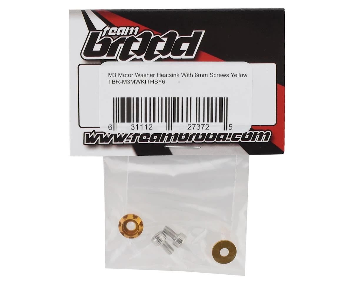 Team Brood M3 Motor Washer Heatsink (Yellow) (6mm) 4 Team Brood M3 Motor Washer Heatsink (Yellow) (6mm) - Image 2